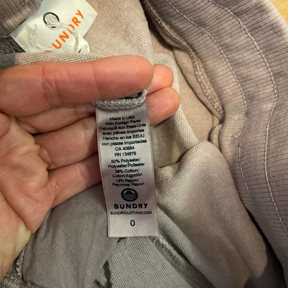 Sundry Light Gray Star-Embroidered Jogger Pants - Picture 3 of 4